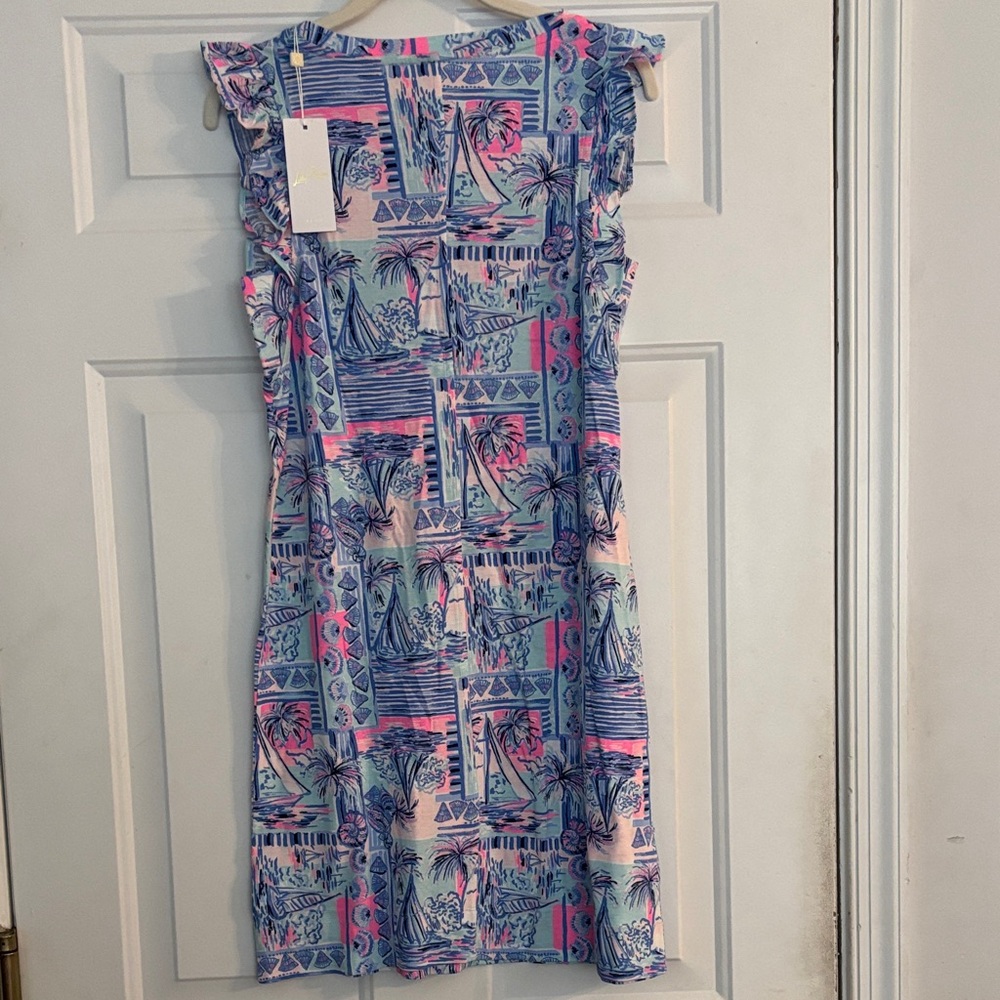 Lilly Pulitzer Blue and Pink Tropical Dress - Picture 2 of 7